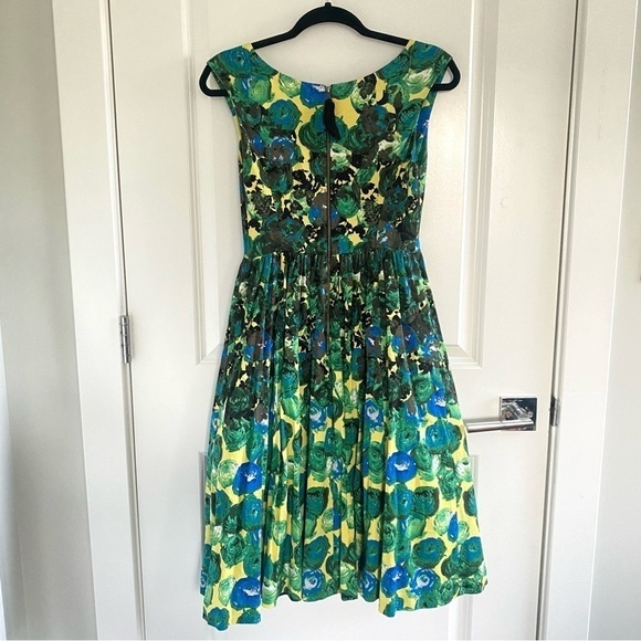 Tracy Reese Silk Blend Green Abstract Print Dress - Picture 2 of 4